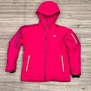 Adidas Women's Pink Hooded Long Sleeve Primaloft Full Zip Snow Jacket Size Large